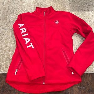 ARIAT womens New Team Softshell Jacket Limited Edition Canada RED size M in EUC